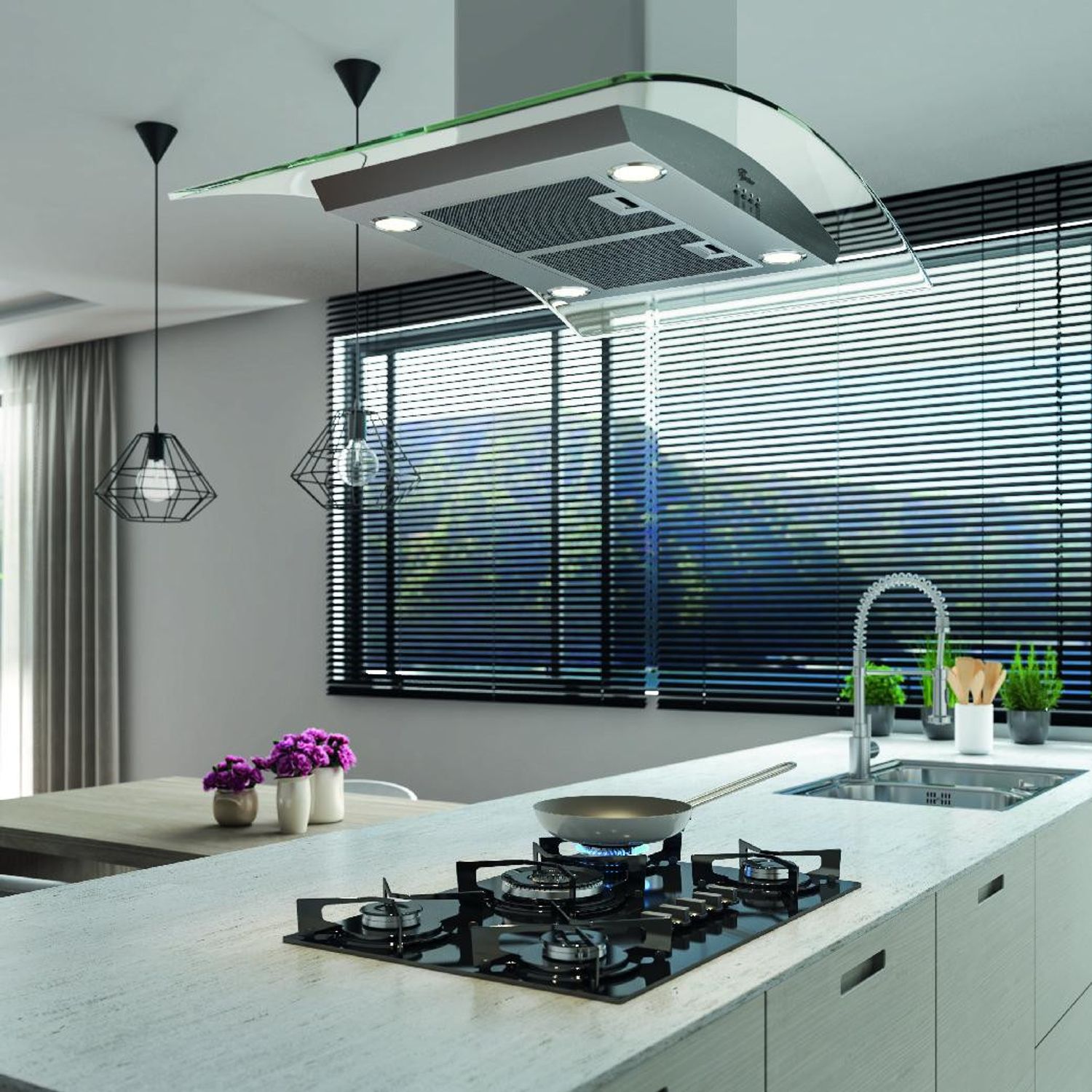 FOGÃO COOKTOP 5Q FIT LINE GÁS MESA DE VIDRO 26300(57079) BIVOLT FISCHER